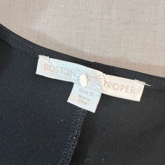 Boston Proper Sleeveless Gold Studded Hem Side Slit Black Dress Size S - Picture 8 of 10